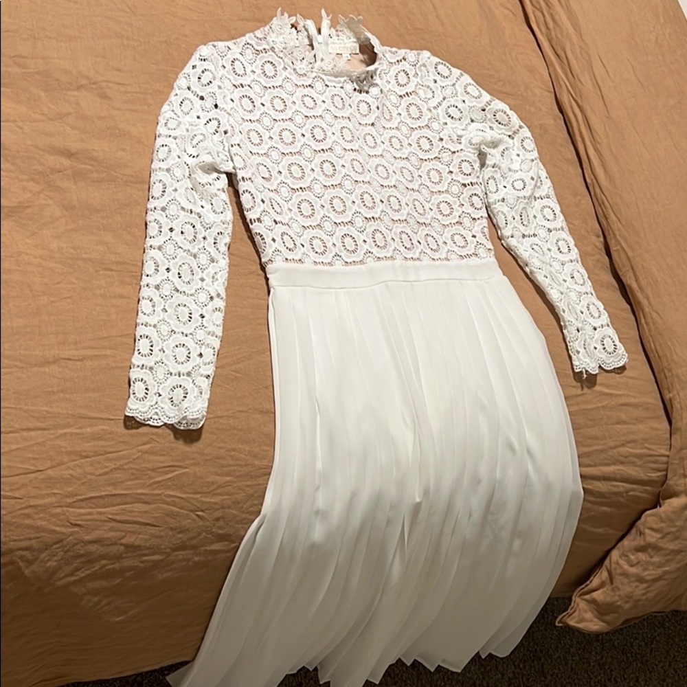 Ivy City CO Arabella Lace Dress In Classic White Dress Size M